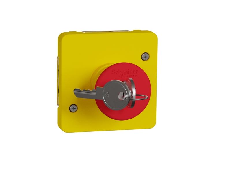 MUREVA STYL Wyłącznik awaryjny zwalniany kluczem IP55 żółty MUR35052 SCHNEIDER ELECTRIC-0