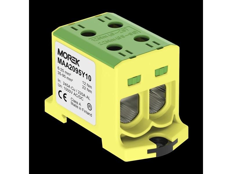 Zacisk uniwersalny OTL95-2 kolor żółto-zielony 2xAl/Cu 6-95mm2 1000V MAA2095Y10 MOREK-0