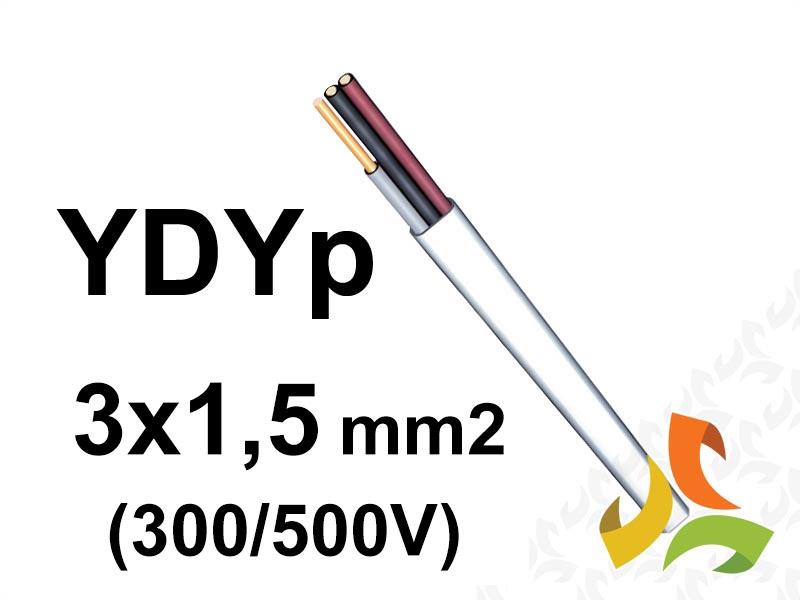 Przewód YDYpżo 3x1,5 mm2 (300/500V) instalacyjny płaski (krążki 100m) 13028026 NKT-1