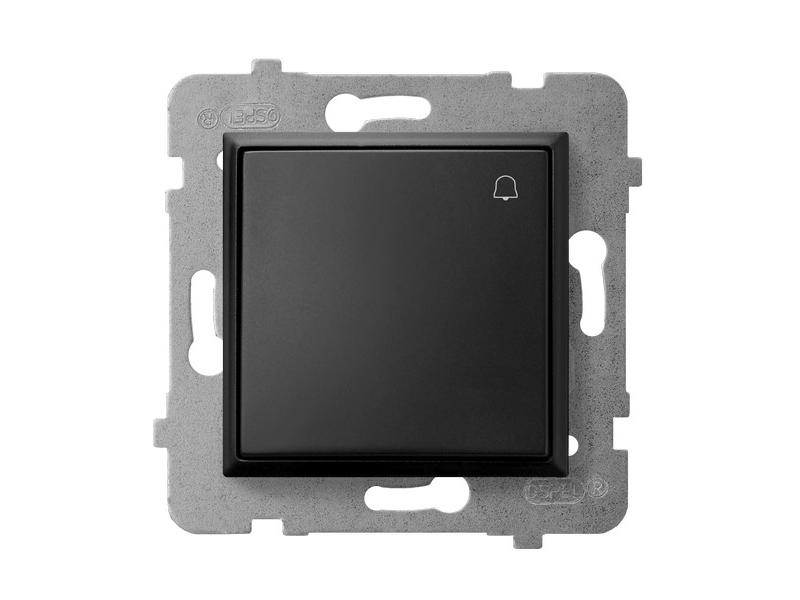 ARIA Wyłącznik zwierny przycisk "dzwonek" czarny metalik ŁP-6U/m/33 OSPEL