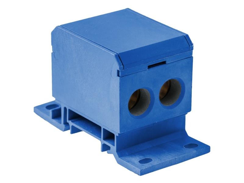 Blok rozdzielczy 1-biegunowy 160A 2x6-70 mm2 / 2x2,5-50 mm2 / 1x2,5-25 mm2 TH35 niebieski E.4093/N PAWBOL