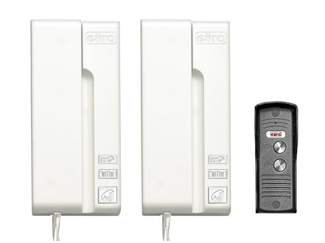 Domofon "EURA"ADP-33A3"DUO BIANCO" 2 rodzinny biały mała kaseta zewnętrzna A31A233 EURA-TECH