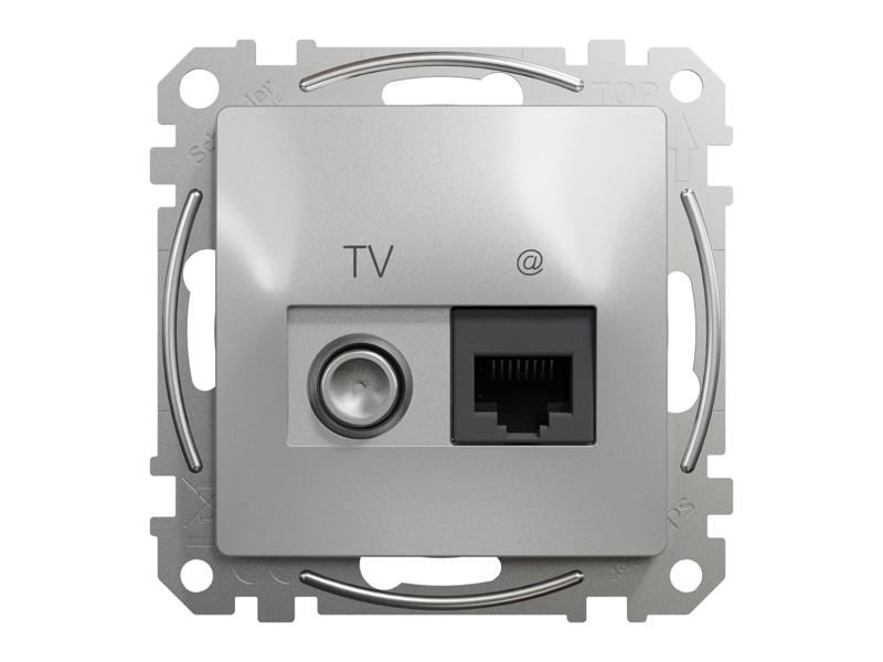 SEDNA DESIGN & ELEMENTS Gniazdo komputerowe-TV (kat.6 UTP) srebrne aluminium SDD113469T SCHNEIDER ELECTRIC-0