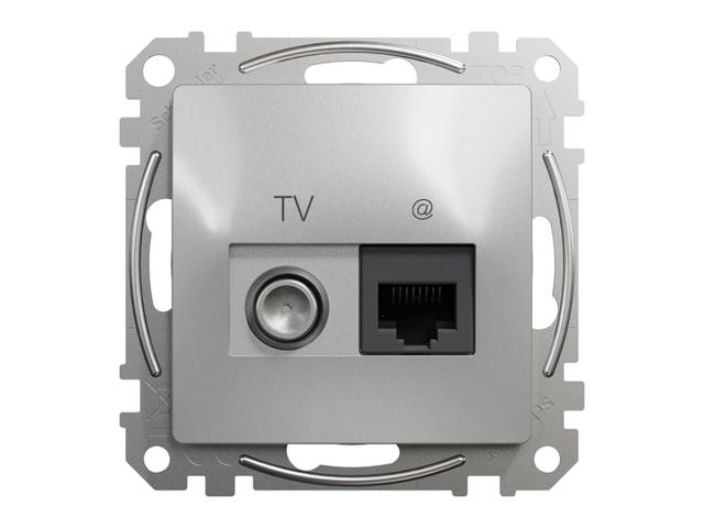 SEDNA DESIGN & ELEMENTS Gniazdo komputerowe-TV (kat.6 UTP) srebrne aluminium SDD113469T SCHNEIDER ELECTRIC