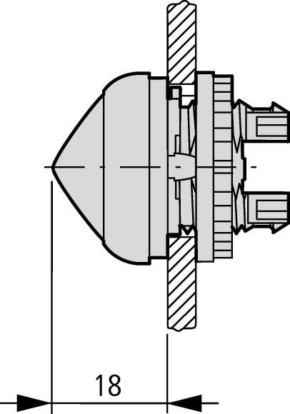 Główka M22-LH-G,lampki sygnalizacyjnej wystająca, 216780 EATON-MOELLER-2