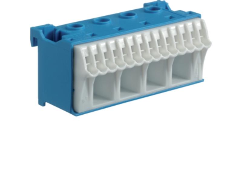 Blok samozacisków neutralny niebieski 4x16+14x4 mm2 szerokość 75mm QuickConnect KN18N HAGER