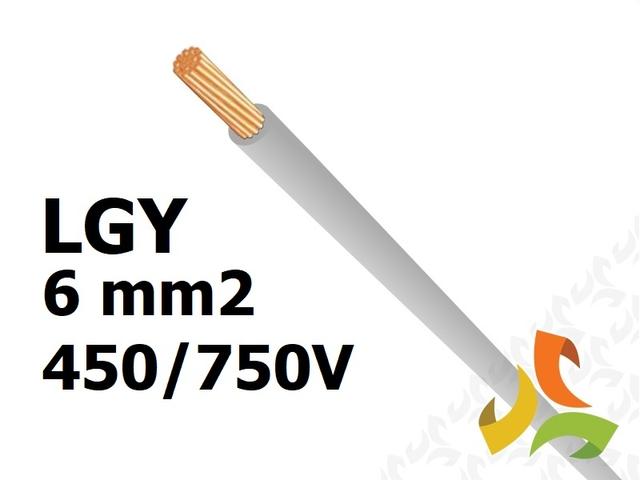 Przewód LGY 6,0 mm2 szary (450/750V) jednożyłowy linka (krążki 100m) 5907702814094 ELEKTROKABEL