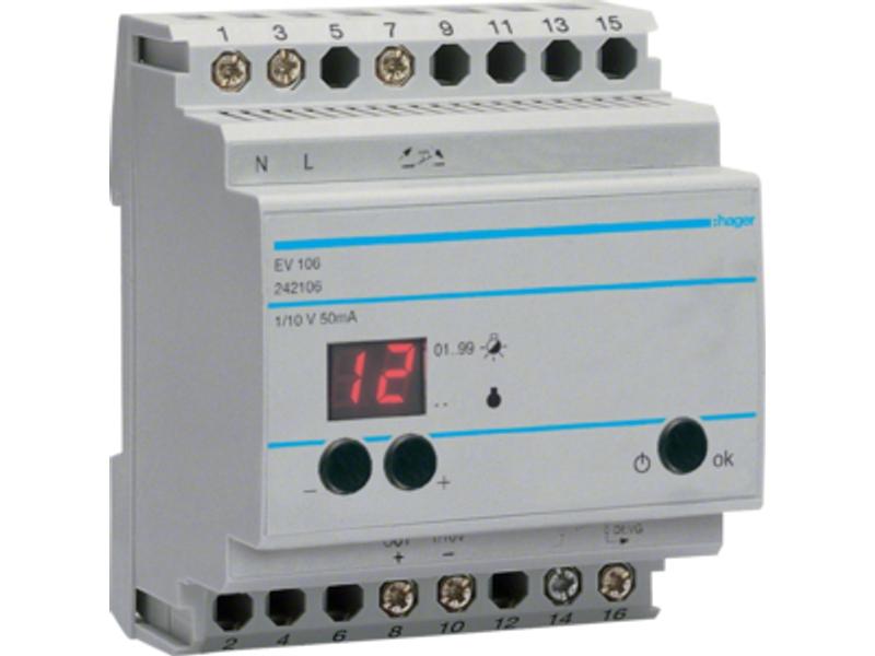 Urządzenie zdalnego sterowania ściemniaczami 10A 230V IP20 DIN EV100/EV102 EV106 HAGER