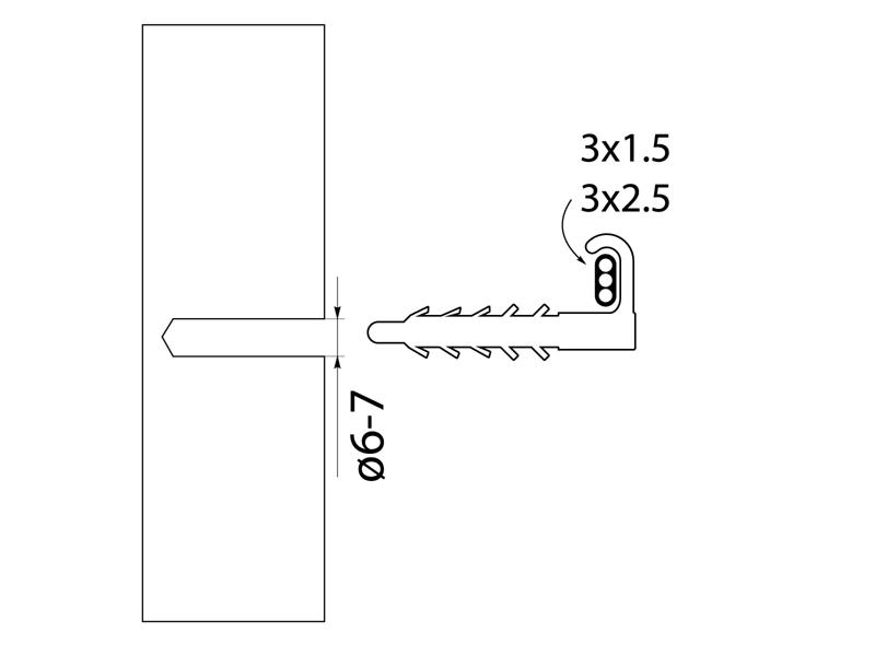 Uchwyt kablowy hakowy USMPH-3 do przewodów płaskich YDYp 3x1,5 YDYp 3x2,5 (100szt.) biały 16.9 ELEKTRO-PLAST-1