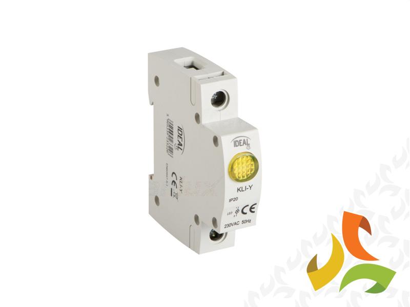 Kontrolka świetlna LED wskaźnik obecności napięcia na szynę TH35 KLI-Y 23322 KANLUX-0