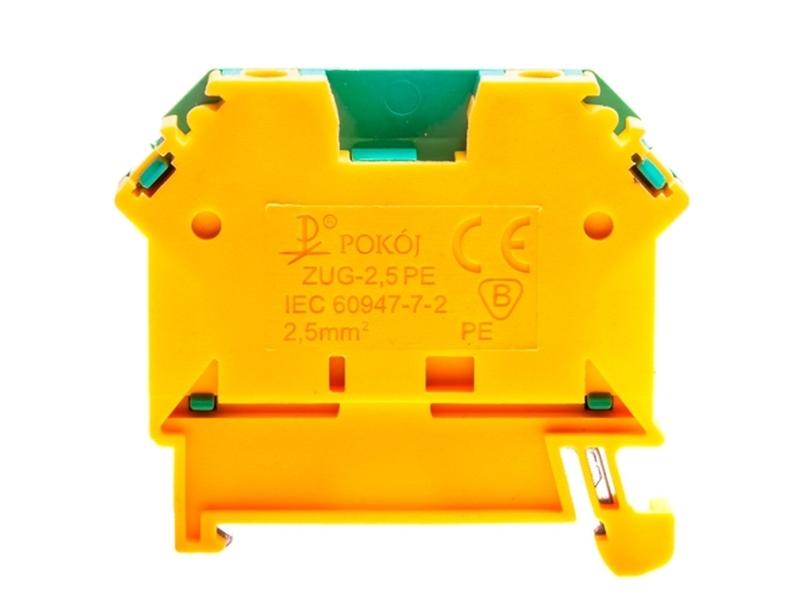 Złączka jednotorowa ochronna ZUG-2,5PE żółto-zielona A11-B13Z POKÓJ-0