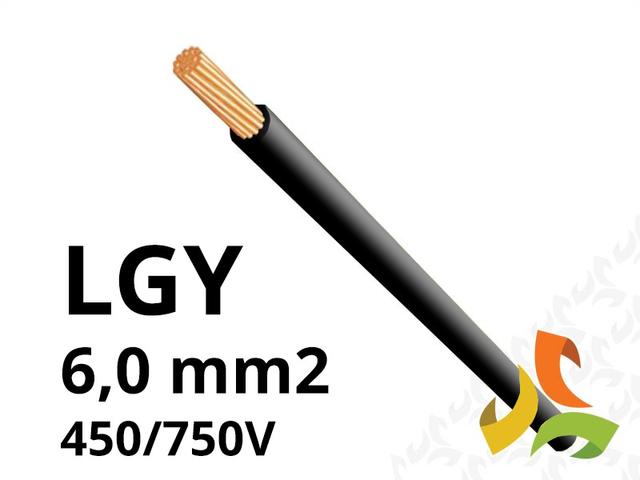 Przewód LGY 6,0 mm2 czarny (450/750V) jednożyłowy linka (karton 1500m) 4520014E LAPP KABEL