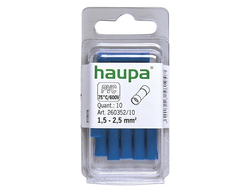 Złączka doczołowa izolowana 1,5-2,5 mm PVC niebieska 100szt. 260352/10 HAUPA-0