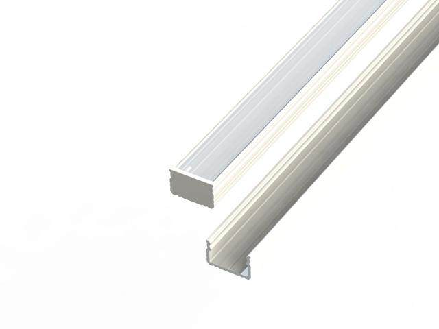 Profil aluminiowy do taśm LED 2000 mm prosty nawierzchniowy biały z kloszem mlecznym 478603 LED LINE