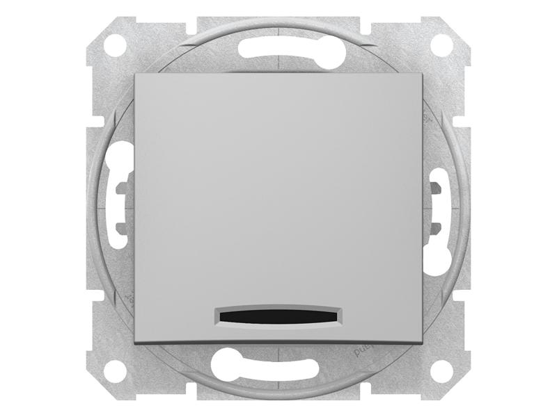 SEDNA Wyłącznik zwierny przycisk podświetlany aluminium SDN1600160 SCHNEIDER ELECTRIC-0