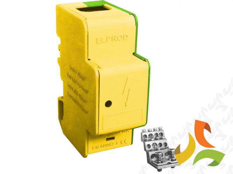 Blok rozdzielczy modułowy 1-biegunowy 1x70 mm2 TH35 żółto-zielony ELP-LBR160Aż-z 84321009 SIMET-0