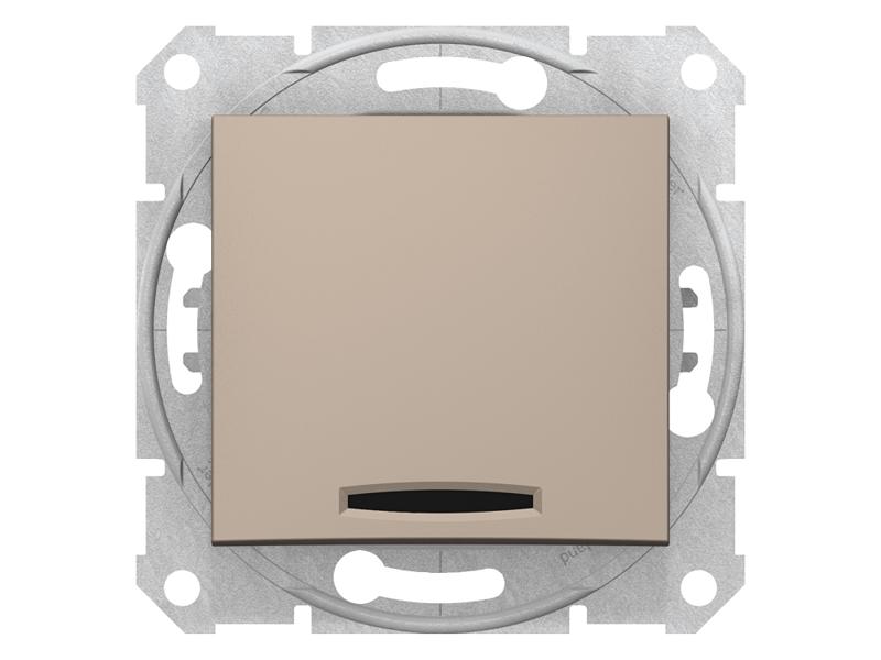 SEDNA Wyłącznik schodowy zwierny przycisk podświetlany satyna SDN1520168 SCHNEIDER ELECTRIC
