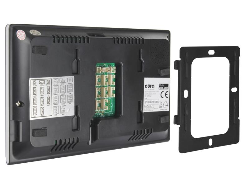 Wideodomofon "EURA" VDP-97C5 czarny dotykowy LCD 7'' AHD WiFi pamięć obrazów SD 128GB rozbudowa do 6 monitorów 2 stacji bramowych i 2 kamer CCTV obsługa 2 wejść kamera 960p. czytnik RFID szyfrator C51A194 EURA-TECH-5