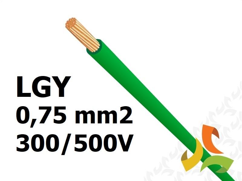 Przewód LGY 0,75 mm2 zielony (300/500V) jednożyłowy linka (krążki 100m) 5907702813479 ELEKTROKABEL-0