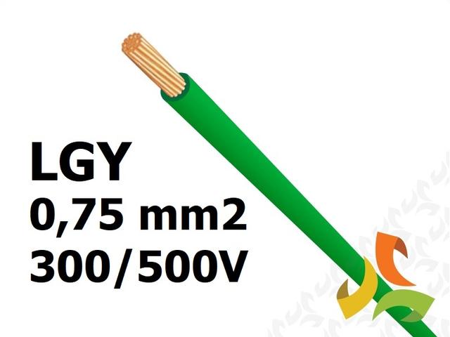 Przewód LGY 0,75 mm2 zielony (300/500V) jednożyłowy linka (krążki 100m) 5907702813479 ELEKTROKABEL