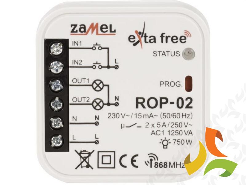 Radiowy odbiornik dopuszkowy 2-kanałowy TYP: ROP-02 EXTA FREE ZAMEL-0