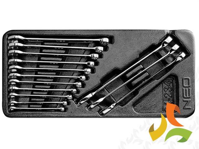 Zestaw narzędzi klucze płasko-oczkowe 6-19 mm 14 szt. wkładka do wózka narzędziowego 84-234 NEO TOOLS