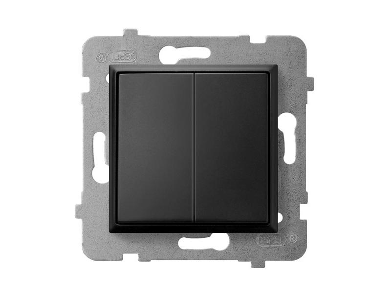 ARIA Przycisk podwójny wyłącznik zwierny przycisk czarny metalik ŁP-17U/m/33 OSPEL