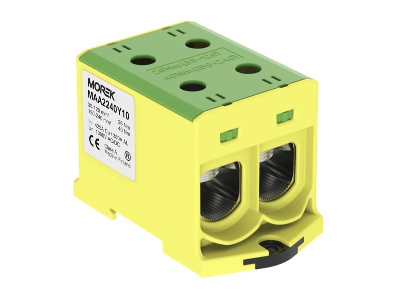 Zacisk uniwersalny OTL240-2 kolor żółto-zielony 2xAl/Cu 35-240mm2 1000V MAA2240Y10 MOREK-0