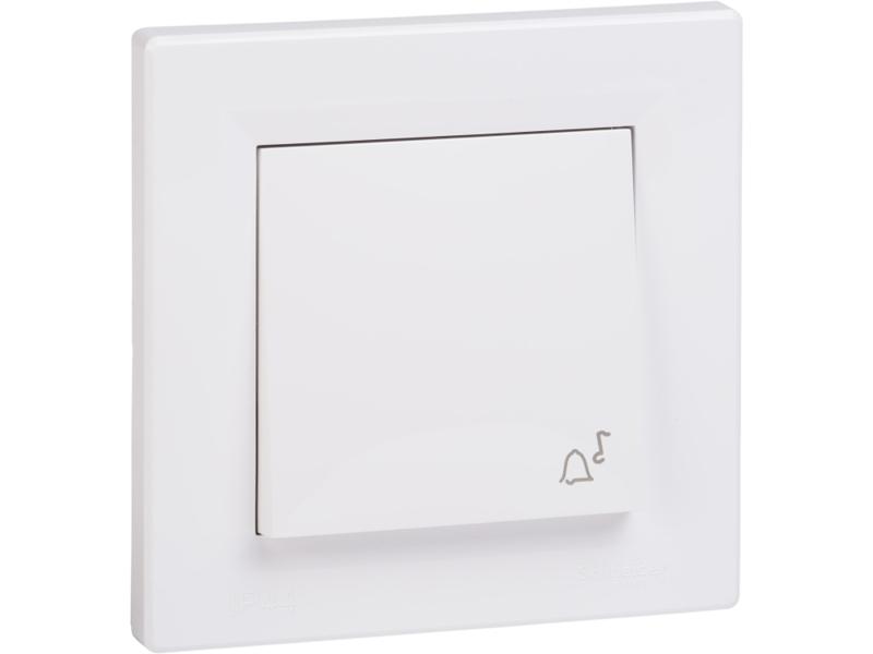 ASFORA Wyłącznik zwierny przycisk "dzwonek" IP44 biały z ramką EPH0800221 SCHNEIDER ELECTRIC-0