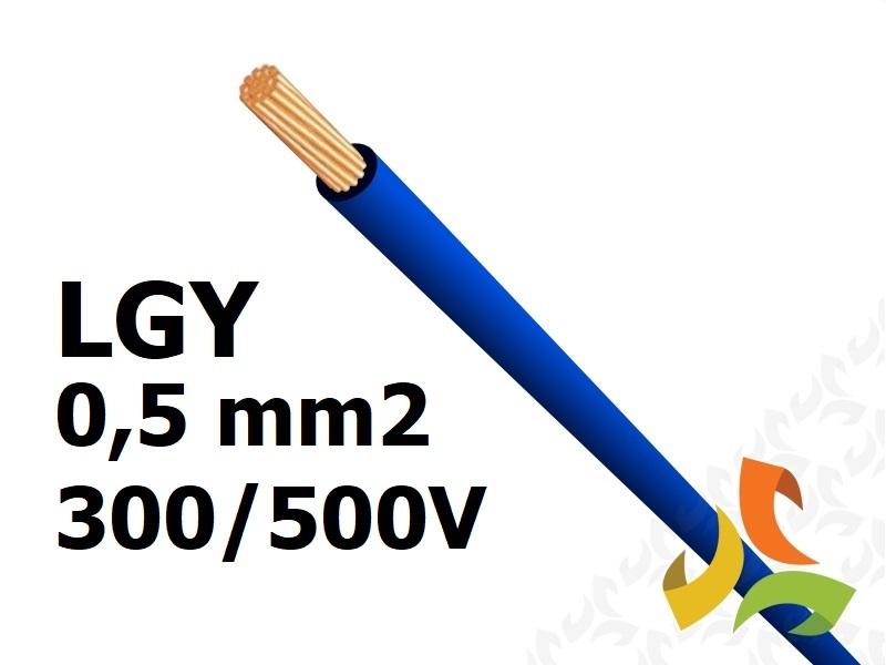 Przewód LGY 0,5 mm2 c.niebieski (300/500V) jednożyłowy linka (krążki 100m) 29093 HELUKABEL-0