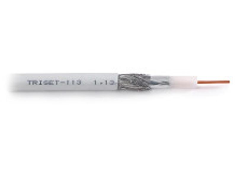 Kabel antenowy RG6 75 Om 1,13/4,8 koncentryczny biały TRISET-113 E1015_100 DIPOL-0