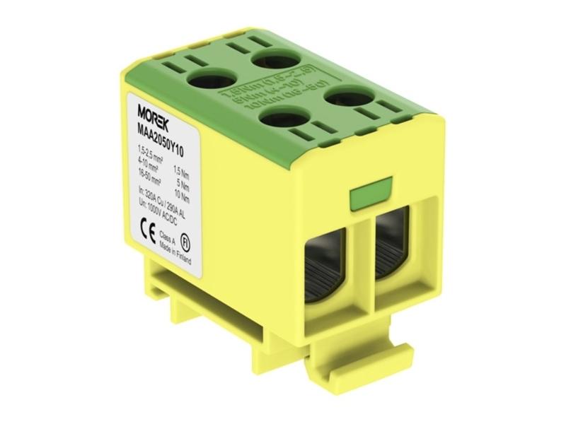 Zacisk uniwersalny OTL50-2 kolor żółto-zielony 2xAl/Cu 1,5-50mm2 1000V MAA2050Y10 MOREK-0