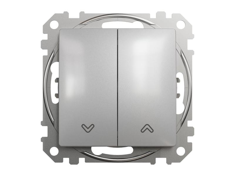 SEDNA DESIGN & ELEMENTS Wyłącznik żaluzjowy zwierny przycisk srebrne aluminium SDD113114 SCHNEIDER ELECTRIC-0