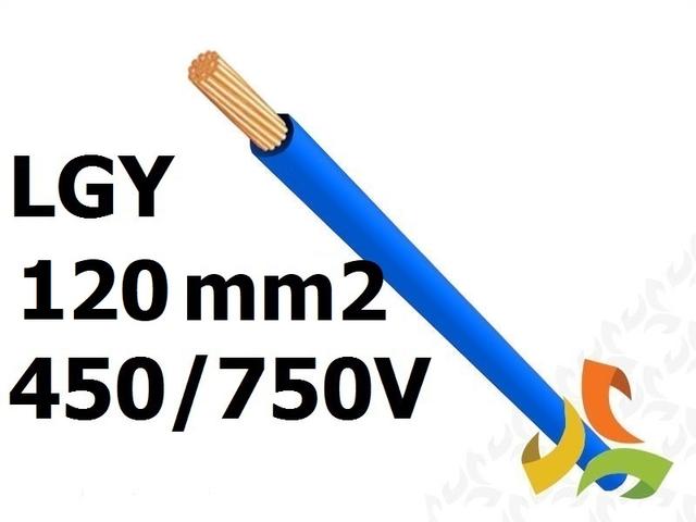 Przewód LGY 120 mm2 niebieski (450/750V) jednożyłowy linka (krążki 100m) PC0202120 EKSA