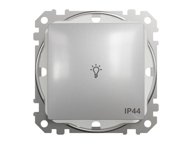 SEDNA DESIGN & ELEMENTS Wyłącznik zwierny przycisk "światło" IP44 srebrne aluminium SDD213132 SCHNEIDER ELECTRIC