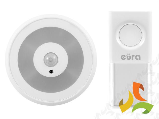 Dzwonek bezprzewodowy ''EURA'' WDP-90H2 "DISCO'' z lampką led z czujnikiem ruchu - bezbateryjny przycisk (kinetyczny) możliwość rozbudowy H21A390 EURA-TECH