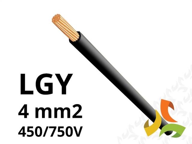 Przewód LGY 4,0 mm2 czarny (450/750V) jednożyłowy linka (krążki 100m) IG2002.03 BITNER