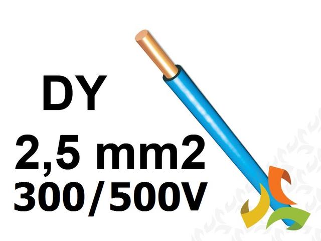 Przewód DY 2,5 mm2 niebieski (300/500V) jednożyłowy drut (krążki 100m) 172100007C0100 NKT