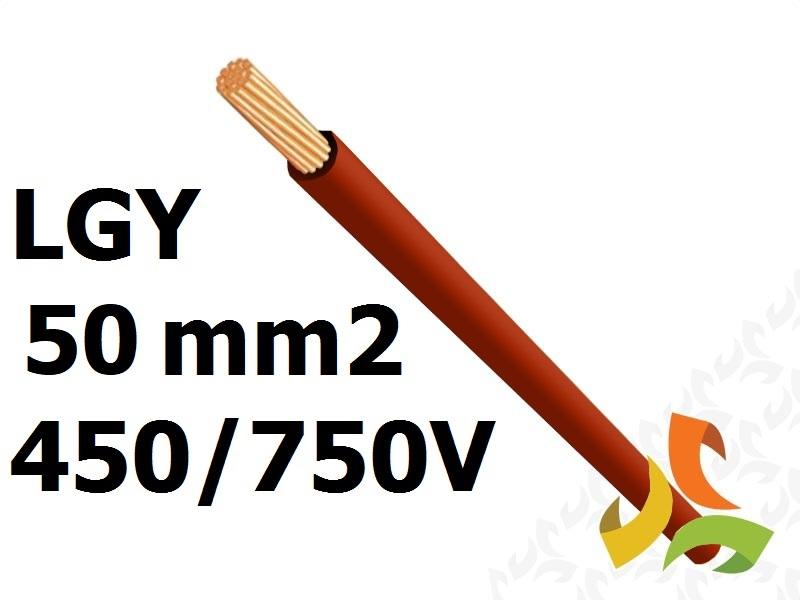 Przewód LGY 50 mm2 brązowy (450/750V) jednożyłowy linka (bębnowy) G-006103 TELEFONIKA-0