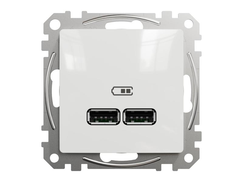 SEDNA DESIGN & ELEMENTS Gniazdo ładowania USB A+A 2,1A biały SDD111401 SCHNEIDER ELECTRIC-0