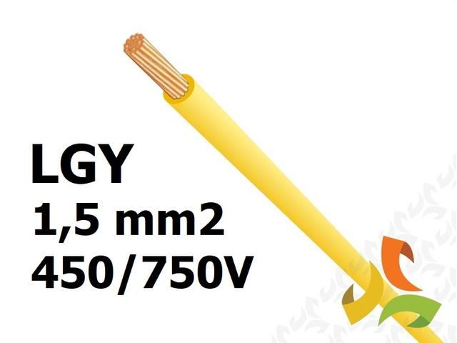 Przewód LGY 1,5 mm2 żółty (450/750V) jednożyłowy linka (krążki 100m) 29137 HELUKABEL