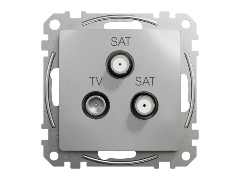 SEDNA DESIGN & ELEMENTS Gniazdo antenowe TV/SAT/SAT końcowe (4dB) srebrne aluminium SDD113481S SCHNEIDER ELECTRIC