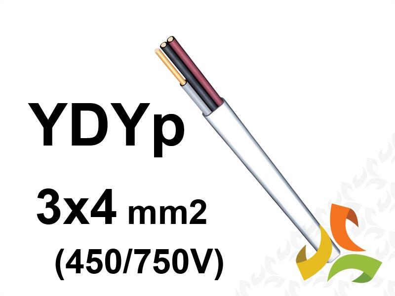 Przewód YDYpżo 3x4 mm2 (450/750V) instalacyjny płaski (krążki 100m) 5901854413006 ELPAR-1