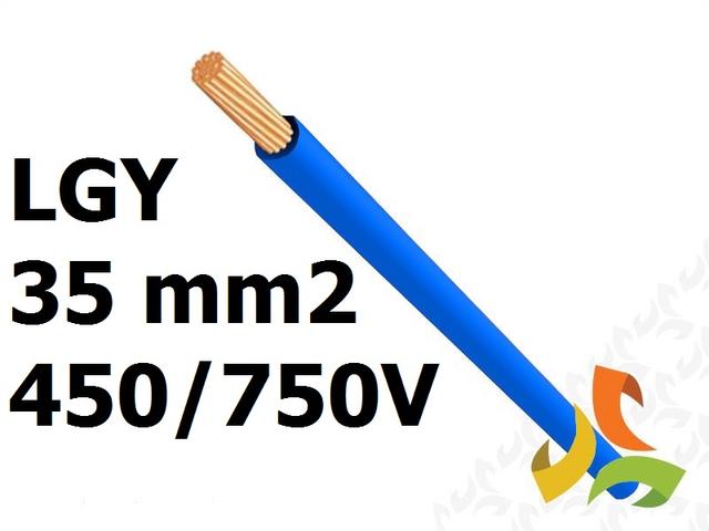 Przewód LGY 35 mm2 niebieski (450/750V) jednożyłowy linka (krążki 100m) PC0201720 EKSA