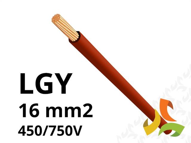 Przewód LGY 16 mm2 brązowy (450/750V) jednożyłowy linka H07V-K (krążki 100m) 11093037 NKT