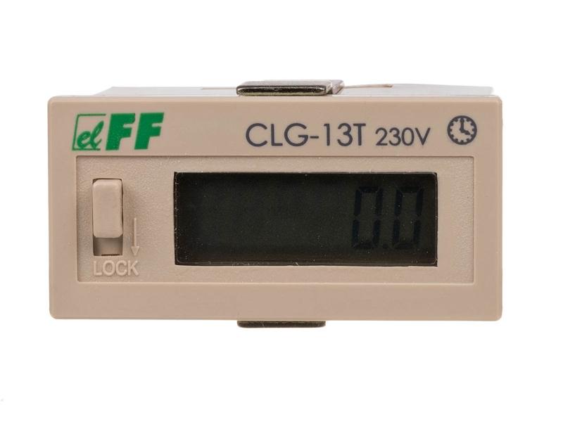 Licznik czasu pracy CLG-13T/230 z przyciskiem RESET napięcie wejścia liczącego=fi 10-230VAC/DC panelowy CLG-13T F&F FILIPOWSKI