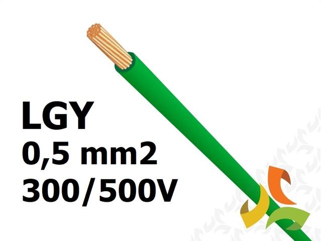 Przewód LGY 0,5 mm2 zielony (300/500V) jednożyłowy linka H05V-K (krążki 100m) IG2050.07 BITNER