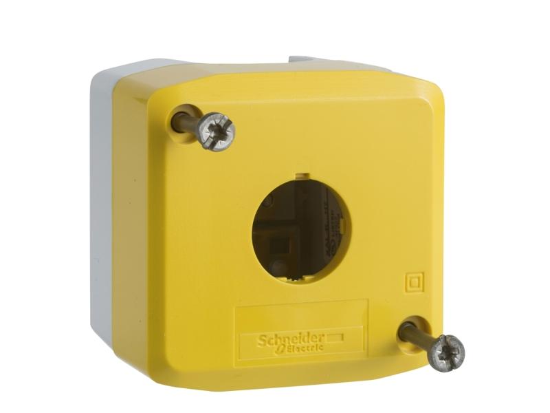Pusta kaseta sterująca 1 otwór fi22 żółta z jasno szarą podstawą plastikowa XALK01 SCHNEIDER ELECTRIC