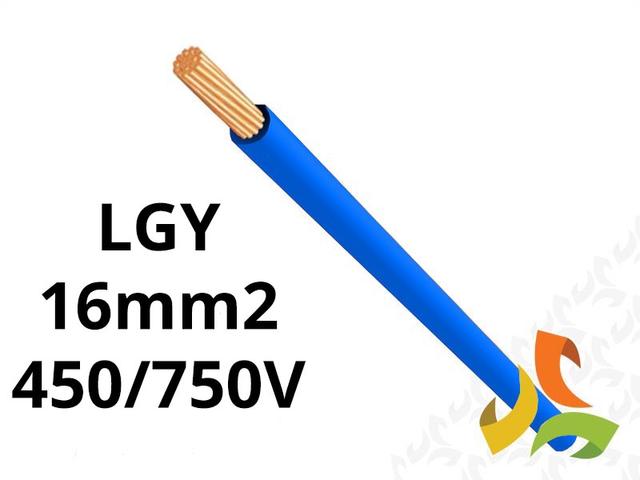 Przewód LGY 16 mm2 niebieski (450/750V) jednożyłowy linka H07V-K (bębnowy) IG2005.06 BITNER
