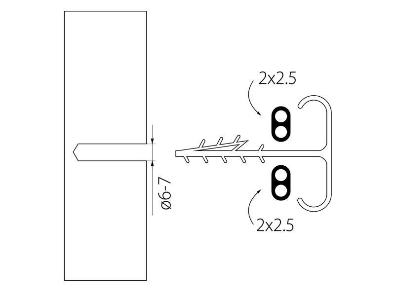 Uchwyt kablowy USMP-2bis do przewodów płaskich YDYp 2x2,5, 3x1,5 i 3x1,0 (100szt.) biały 16.7 ELEKTRO-PLAST-1